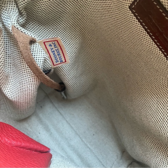 Genuine Vintage Dooney & Bourke Red Leather Pebbled Classic Zip Backpack - Picture 5 of 9